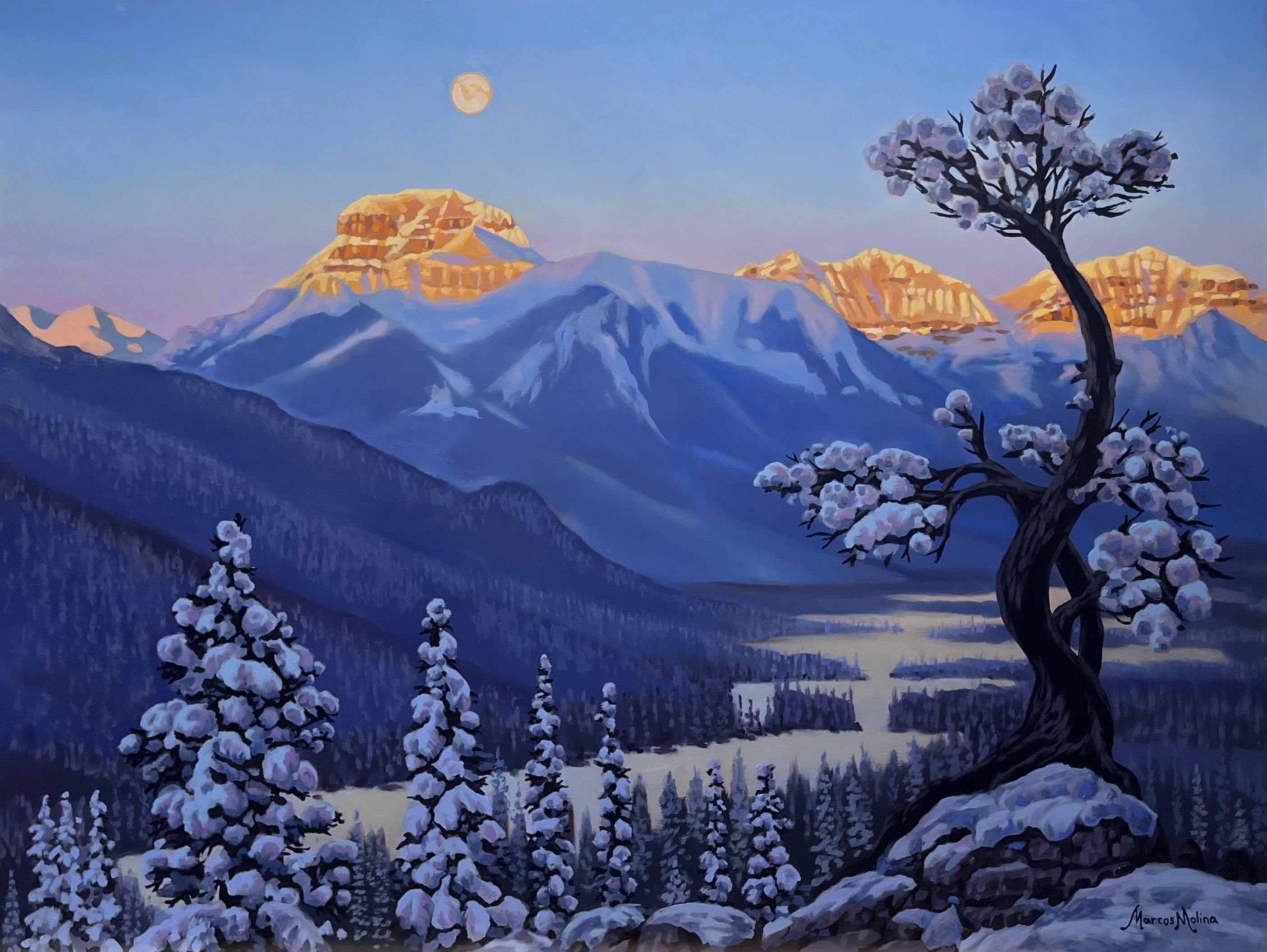 Moon Setting over Mount Bourgeau
